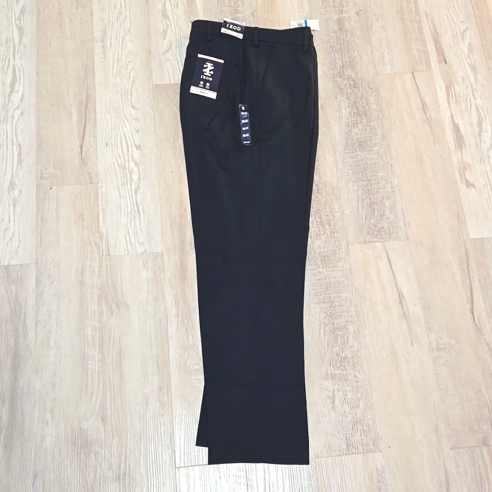 IZOD Dark Blue Trousers Straight Fit 36x32 Pet/Smoke Free